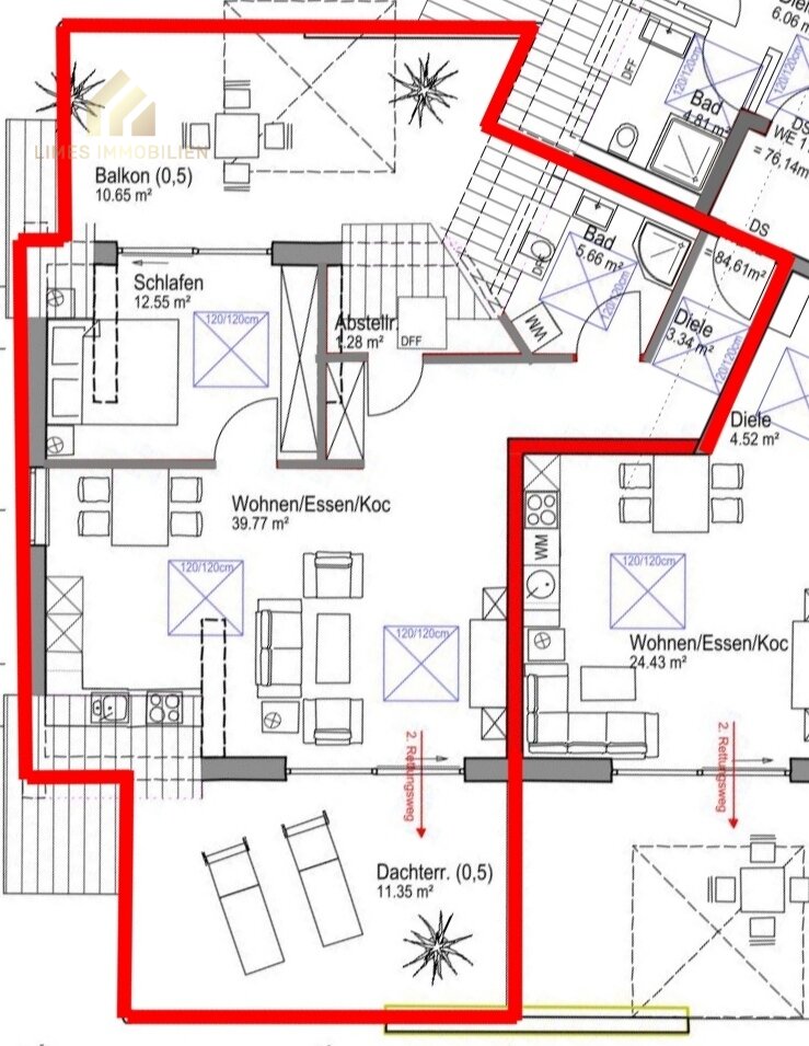 Erstbezug - helle 2-Zimmer Dachgeschosswohnung